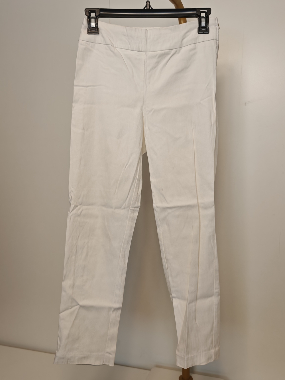 Have Petite White High Waist Trousers Side Zip Straight Leg Pants 4P